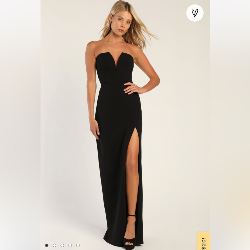 NWT Strapless Black Gown